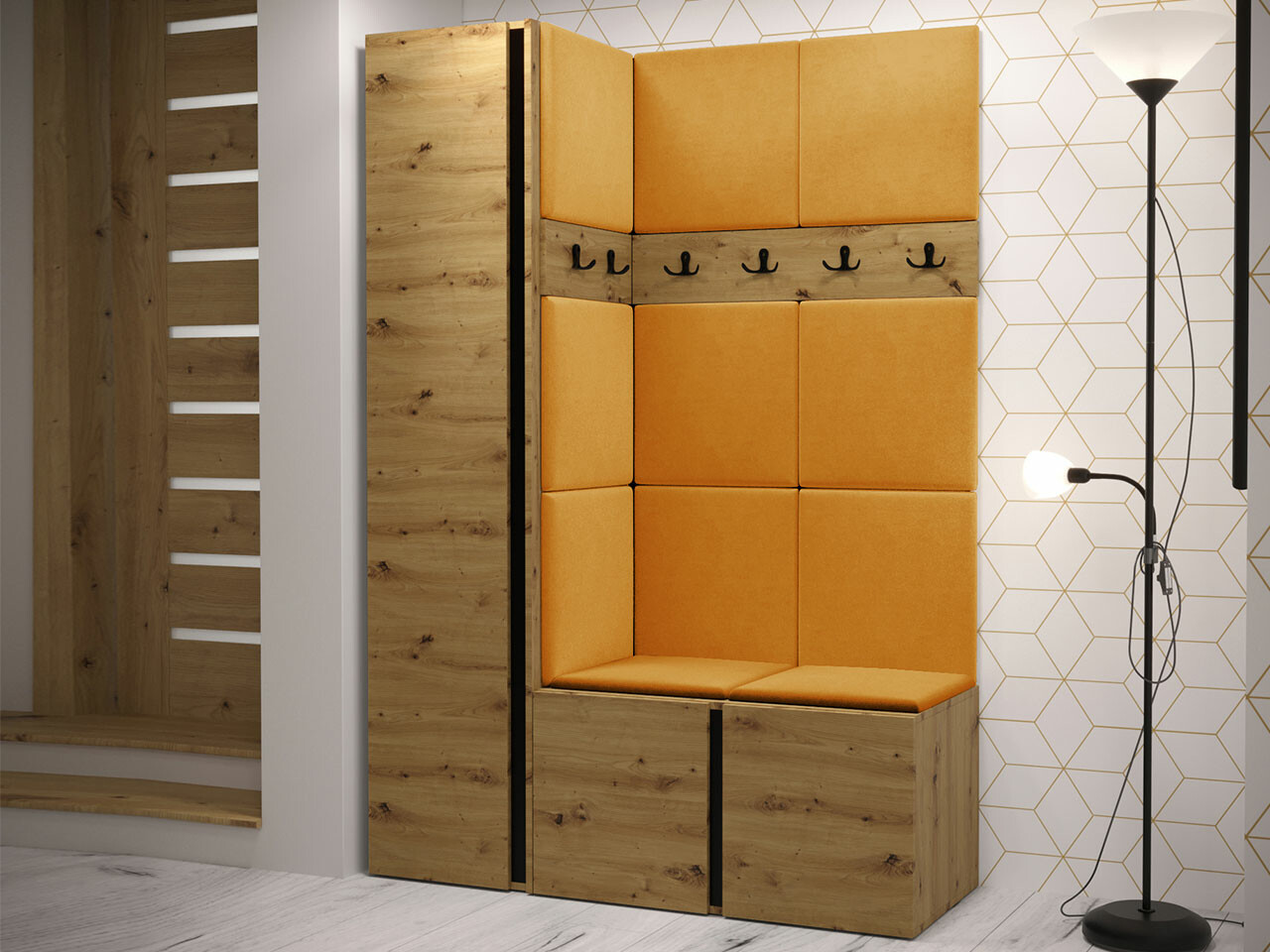 Conjunto para recibidor Hartford 471 (Roble Artisan)