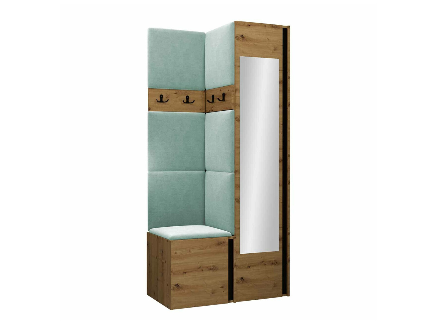 Conjunto para recibidor Pinis XXV (Roble Artisan + Negro)