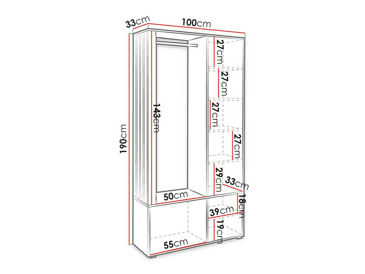 Conjunto para recibidor Stanton 145 (Roble Artisan + Negro)