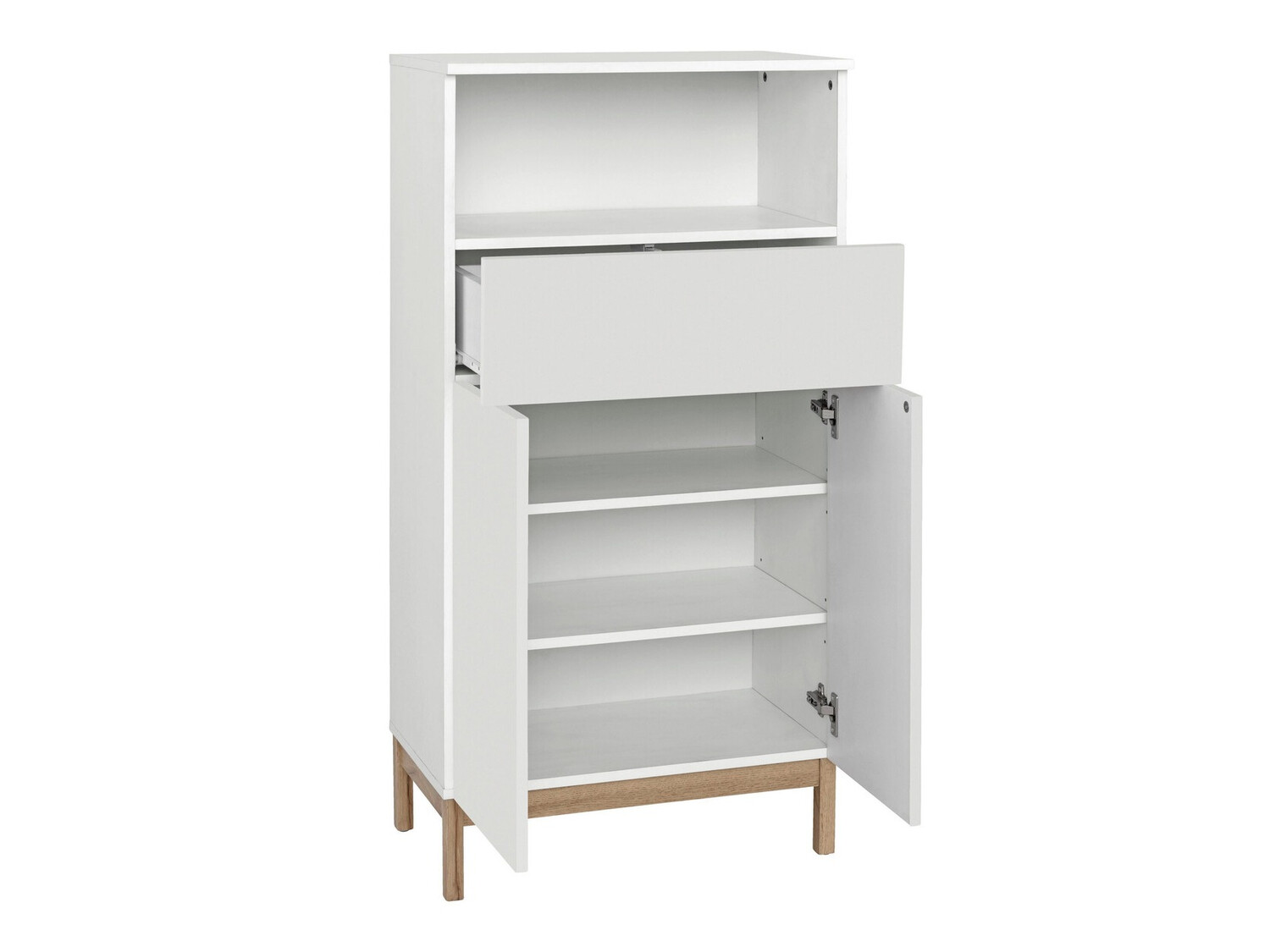 Armario de pie para baño Tolcami 104 (Blanco + Roble)