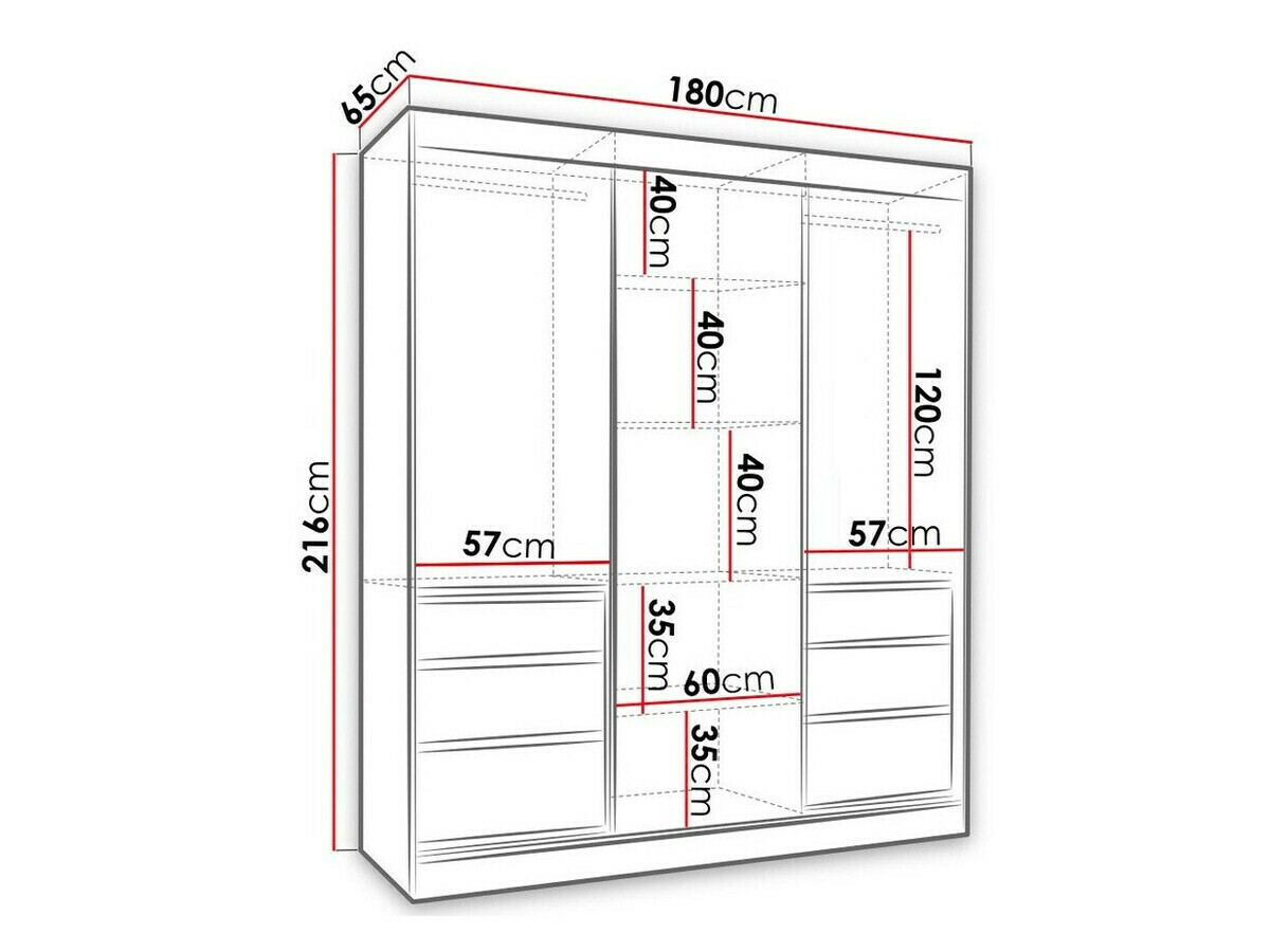 Armario Toledo 120 (Roble de lefkada + Negro)
