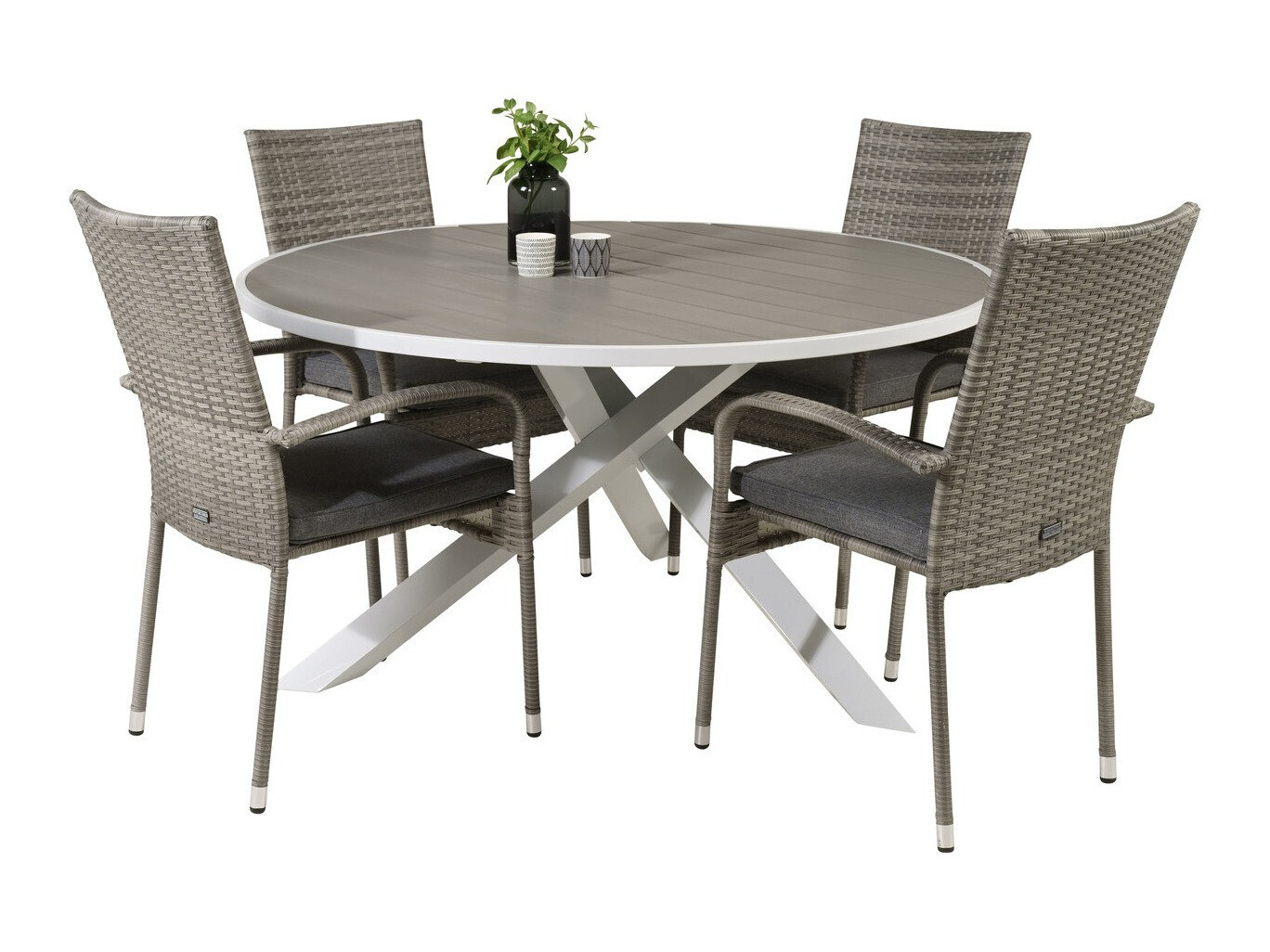 Conjunto de mesa y sillas Dallas 2353 (Gris + Gris oscuro)