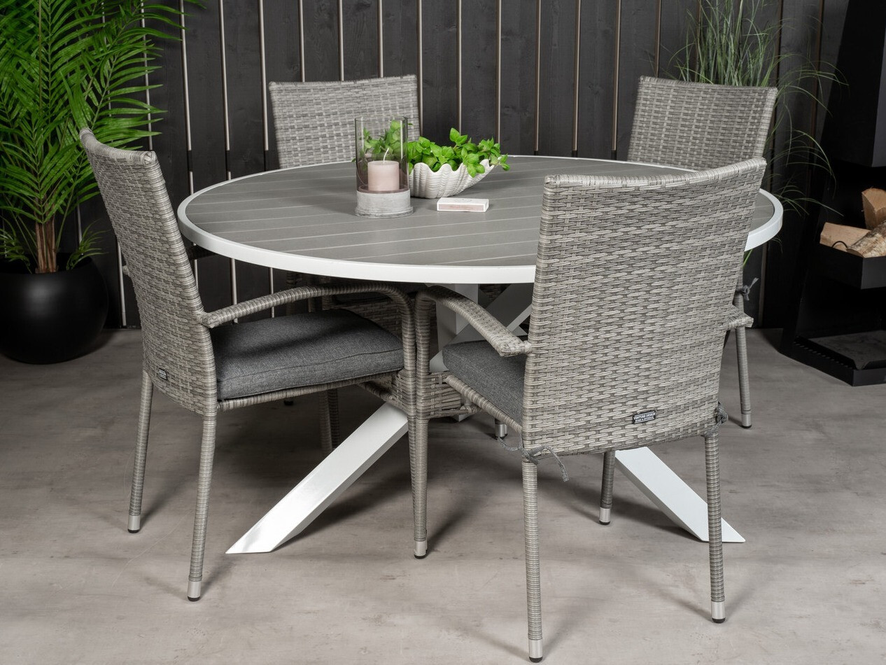 Conjunto de mesa y sillas Dallas 2353 (Gris + Gris oscuro)