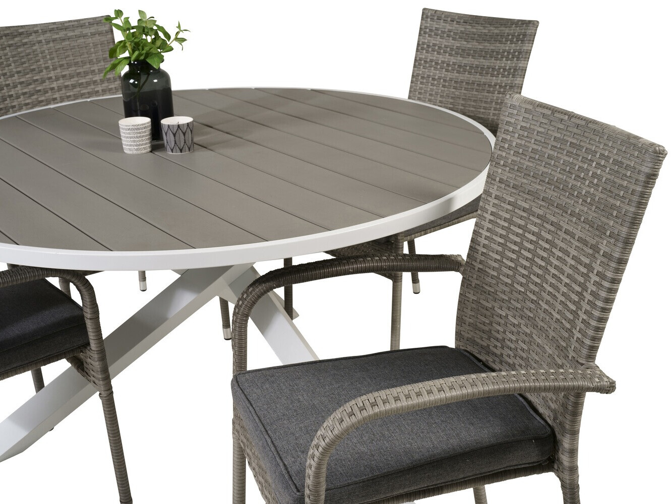 Conjunto de mesa y sillas Dallas 2353 (Gris + Gris oscuro)