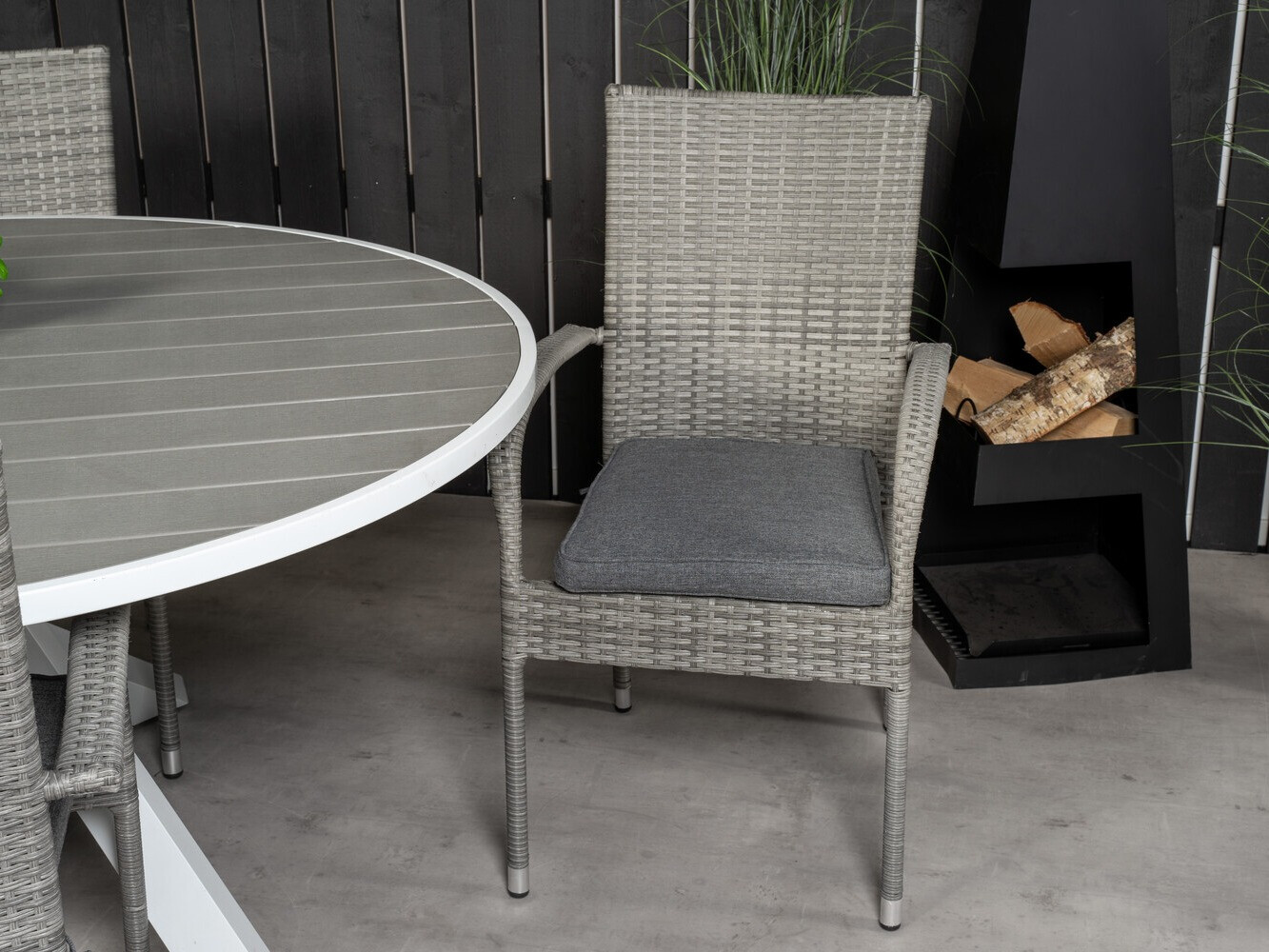 Conjunto de mesa y sillas Dallas 2353 (Gris + Gris oscuro)