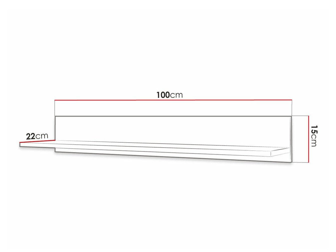 Estantería de pared Elblaru 129 (Negro)