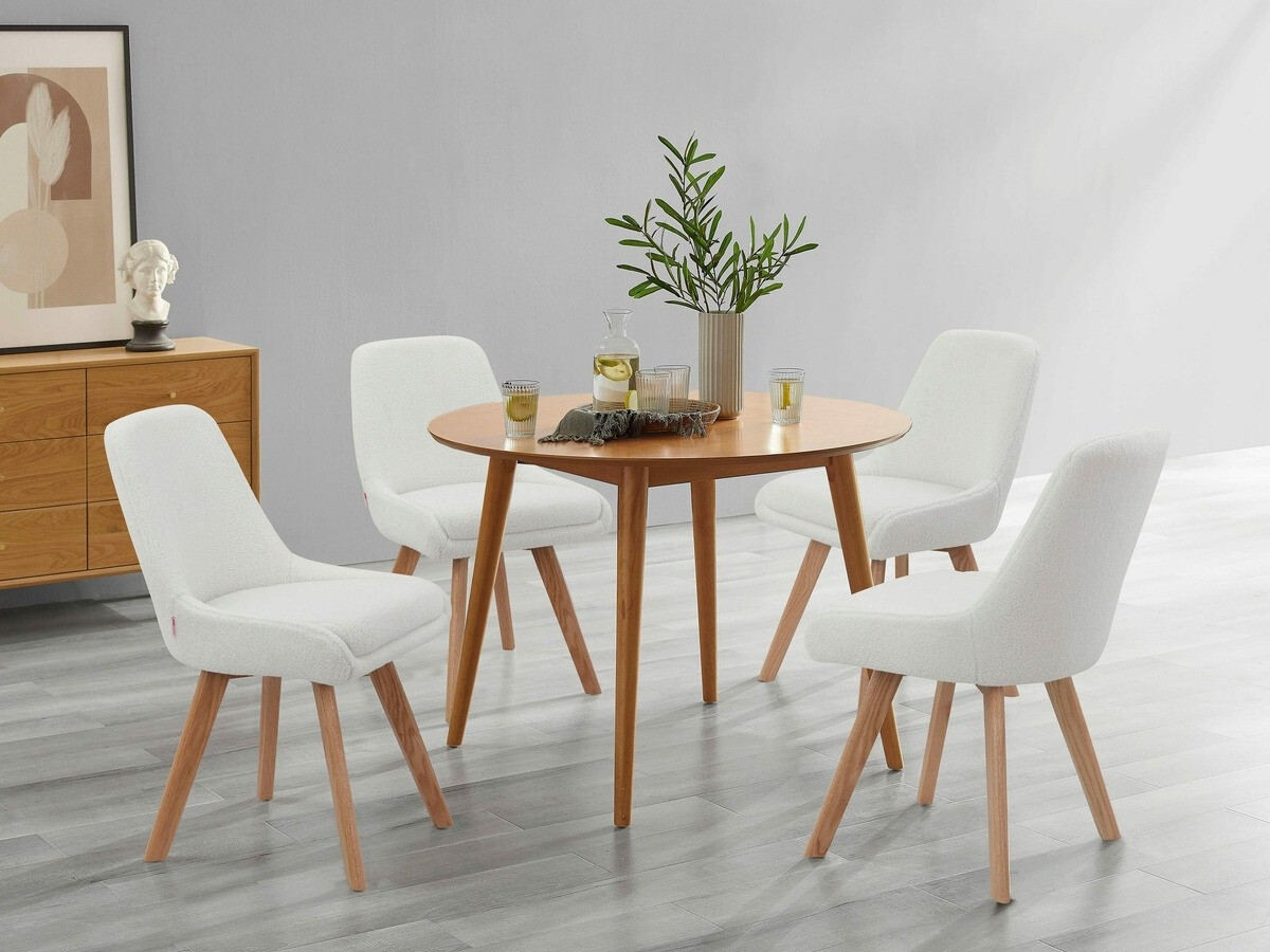 Conjunto de sillas Denton 1045 (Blanco + Roble)