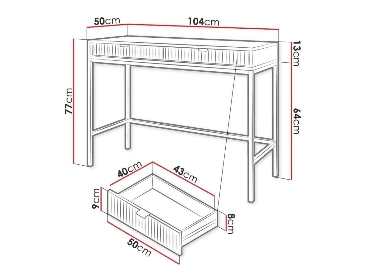 Mesa de oficina Lima L109 (Gris + Negro)
