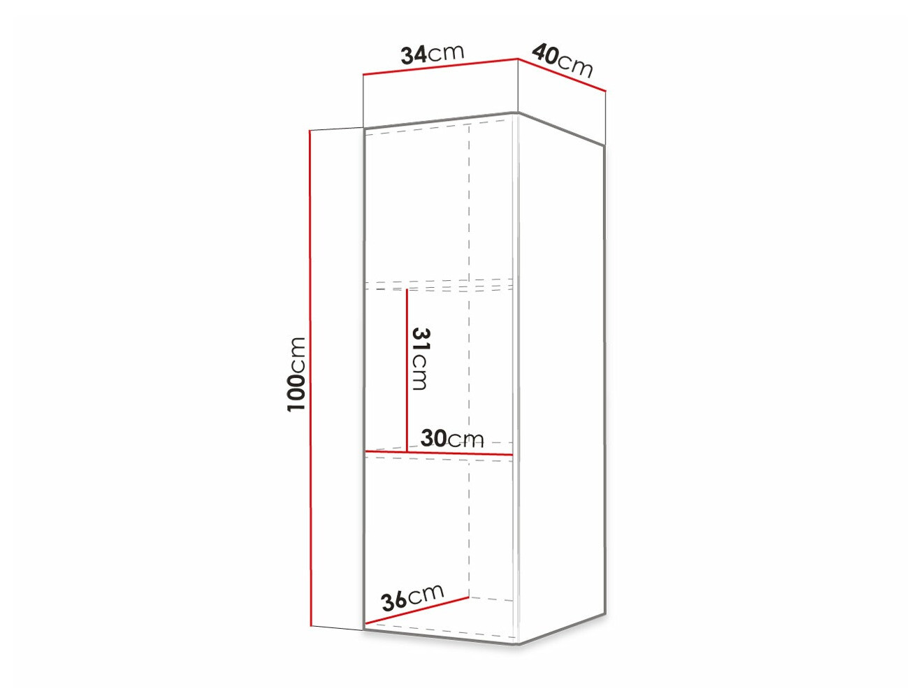 Armario de pared Elblaru 115 (Negro)