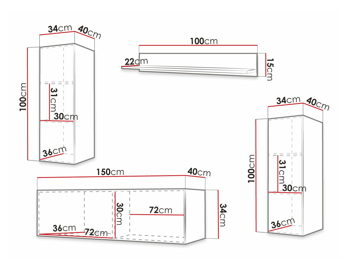 Conjunto de salón Elblaru 113 (Negro)