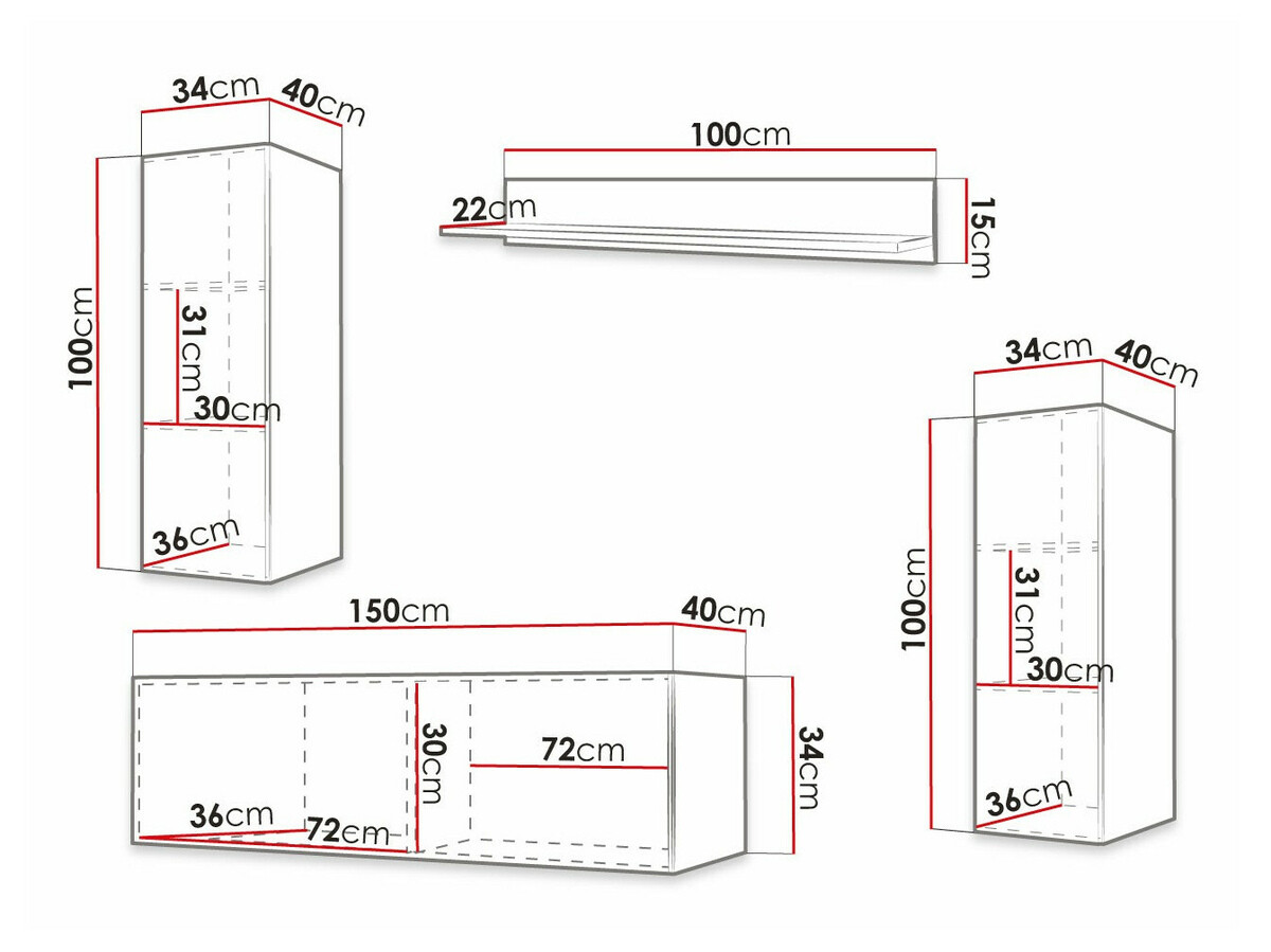 Conjunto de salón Elblaru 124 (Blanco)