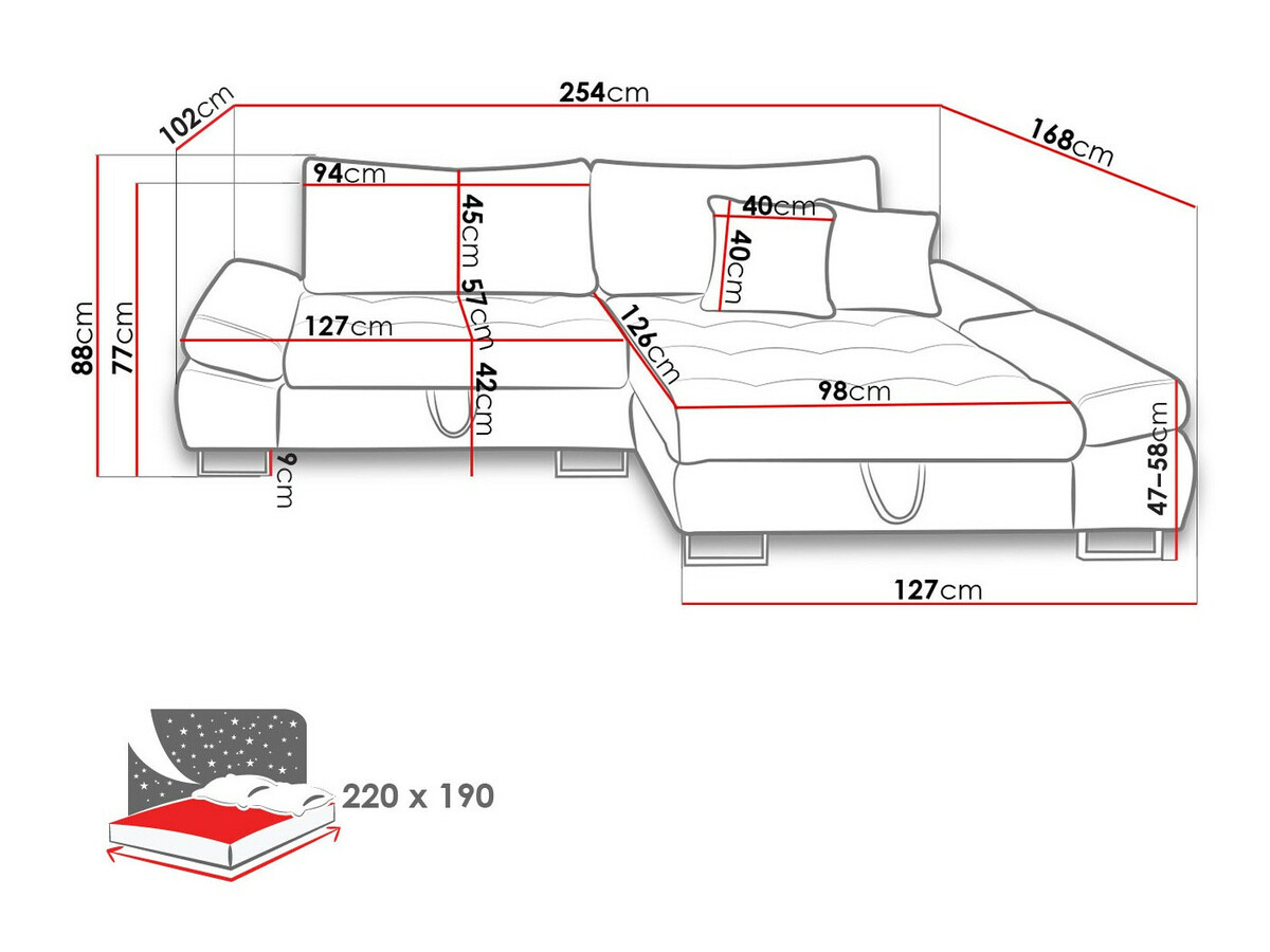 Sofá rinconero Lincoln 128 (Soro 51 + Soro 51 + Soro 40)