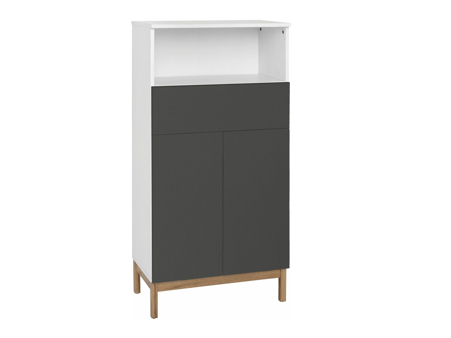 Armario de pie para baño Tolcami 104 (Blanco + Antracita)
