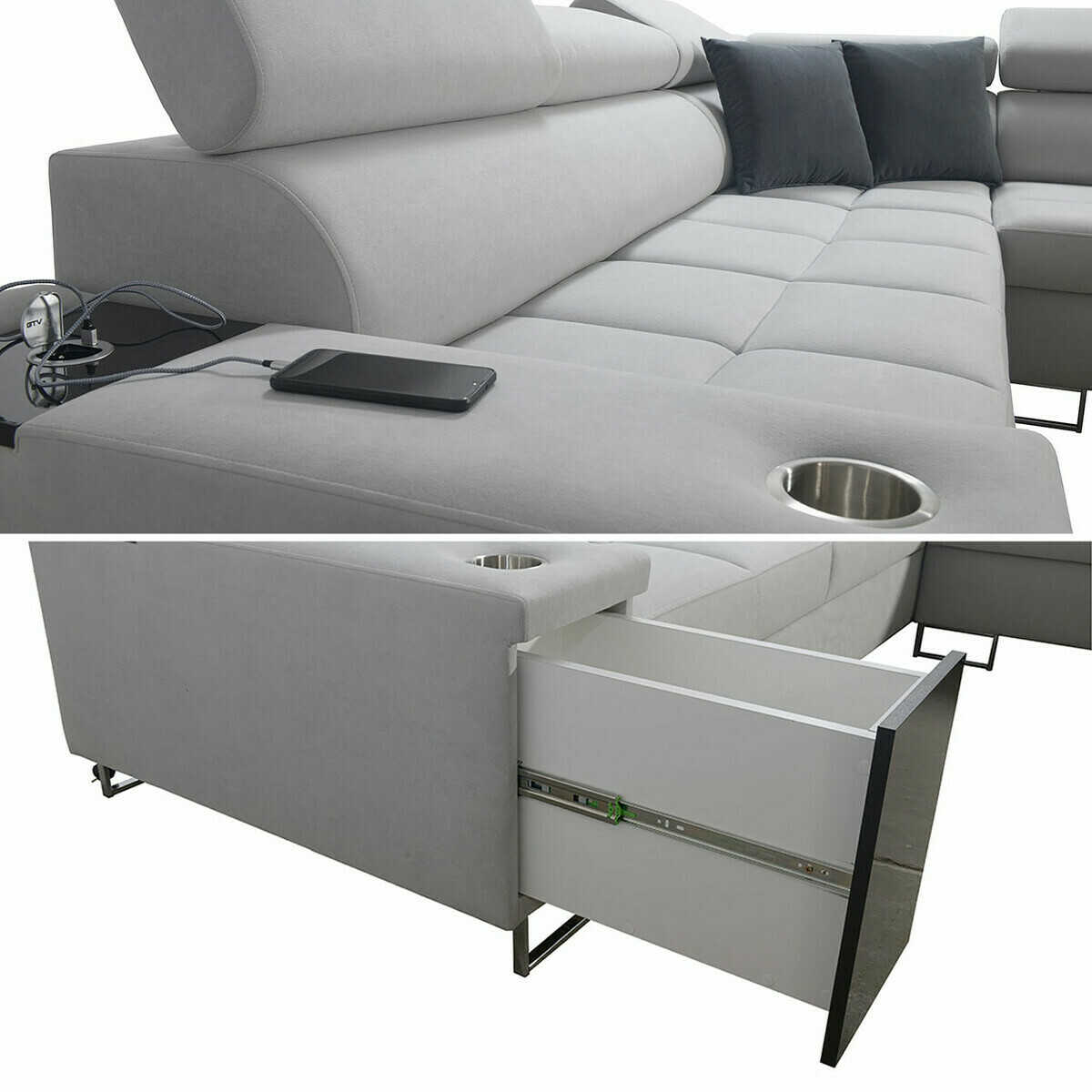 Sofá rinconero Sarasota 143 (Uttario Velvet 2973 + Uttario Velvet 2970)