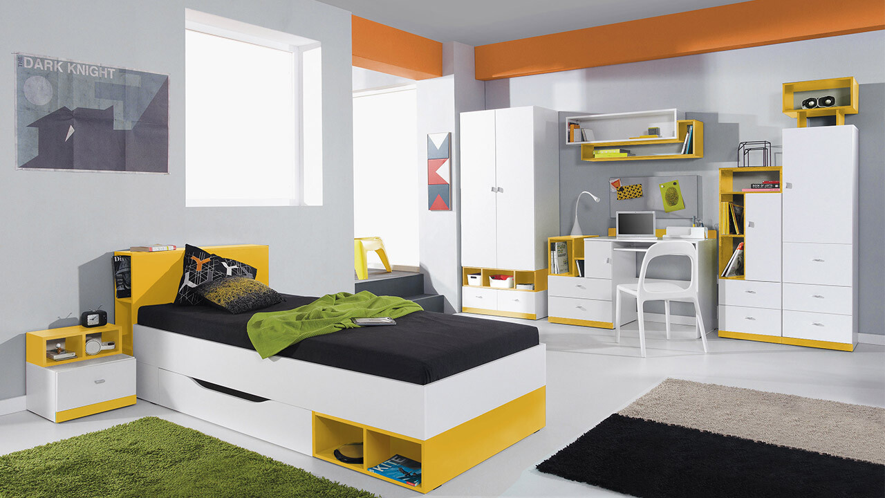Juego de muebles Omaha E125 (Blanco + Amarillo)