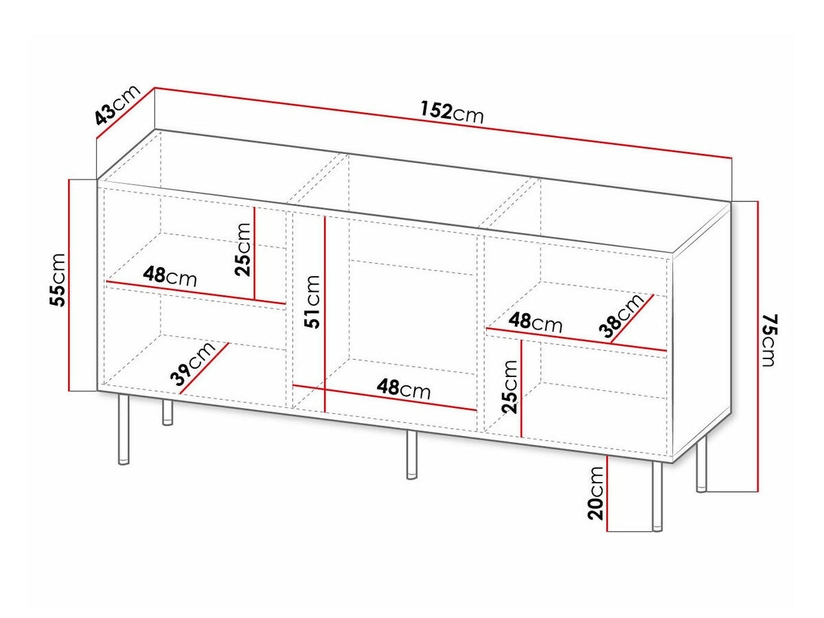 Aparador Charlotte 169 (Negro + Dorado)