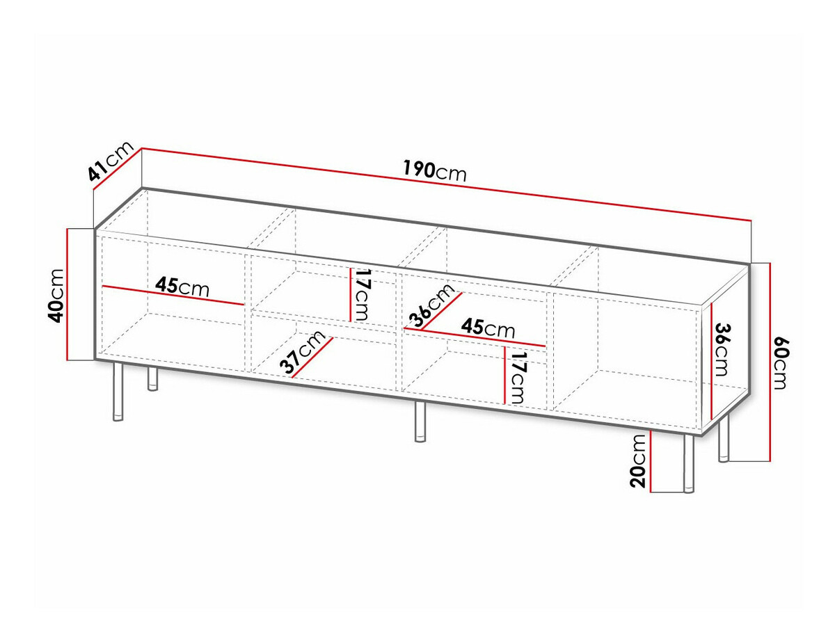 Mueble TV Charlotte 171 (Negro + Dorado)