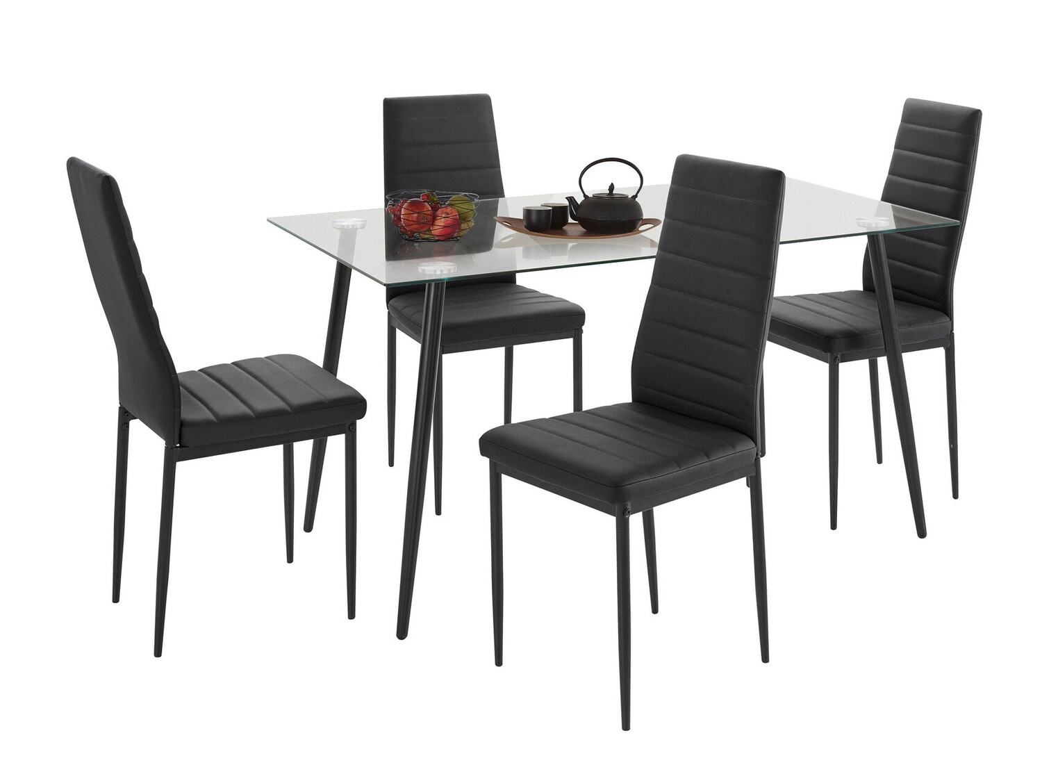 Conjunto de mesas y sillas para comedor Denton 1081 (Negro)