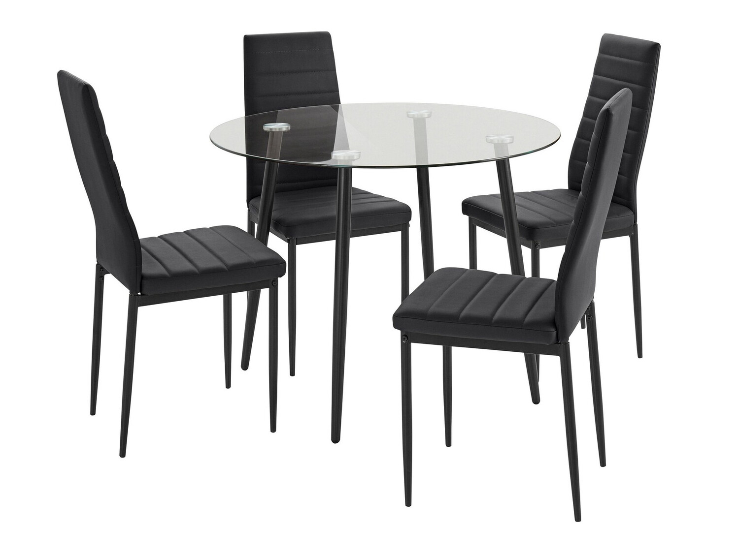 Conjunto de mesas y sillas para comedor Denton 1082 (Negro)