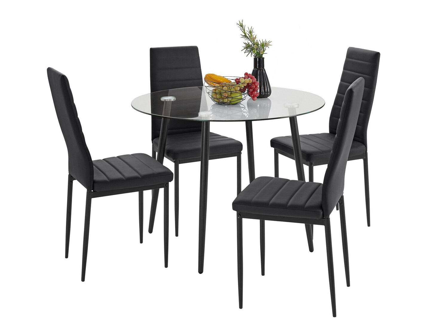 Conjunto de mesas y sillas para comedor Denton 1082 (Negro)