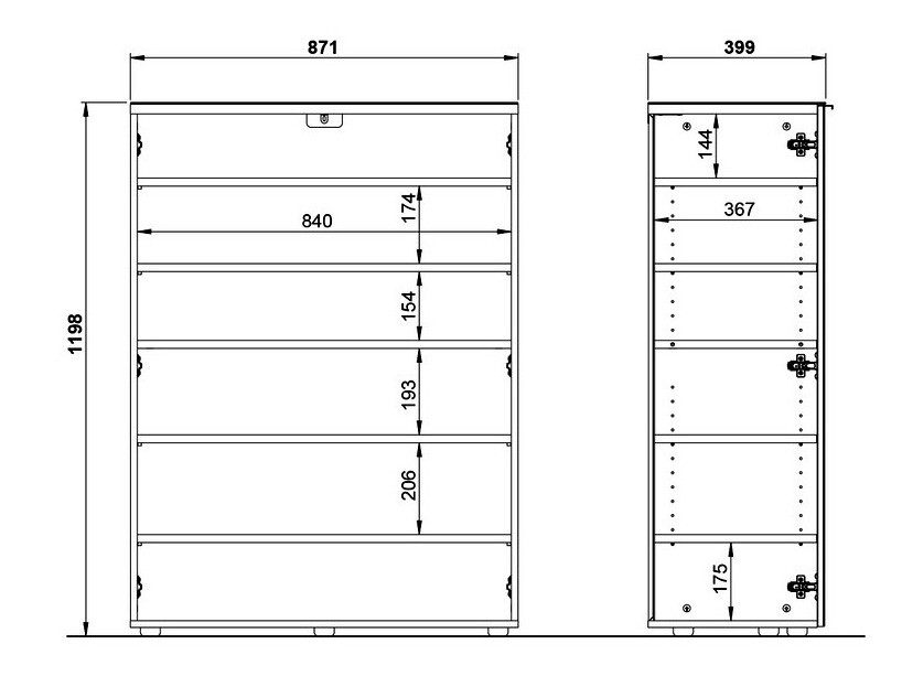 Estante para zapatos Fivsori 105 (Gris brillante + Grafito)