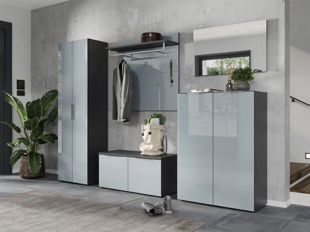 Estante para zapatos Fivsori 105 (Gris brillante + Grafito)