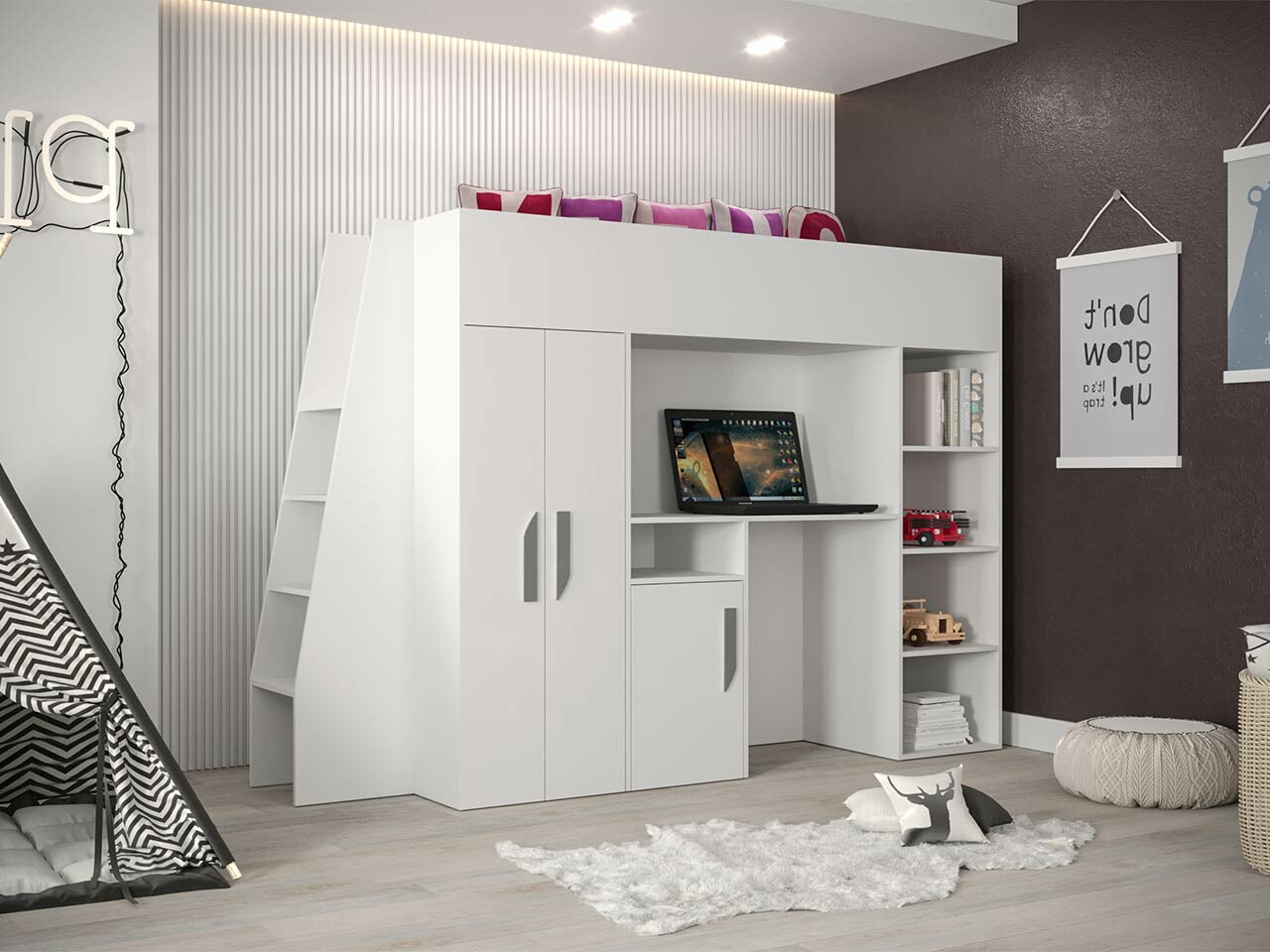 Litera Hartford 355 (Blanco + Blanco brillante + Gris)