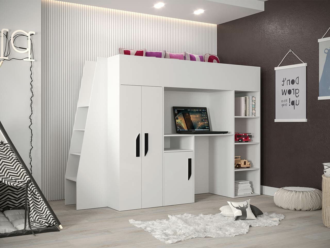 Litera Hartford 355 (Blanco + Blanco brillante + Negro)