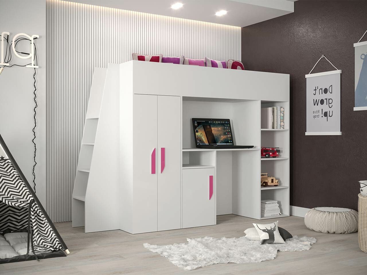 Litera Hartford 355 (Blanco + Blanco brillante + Rosa)