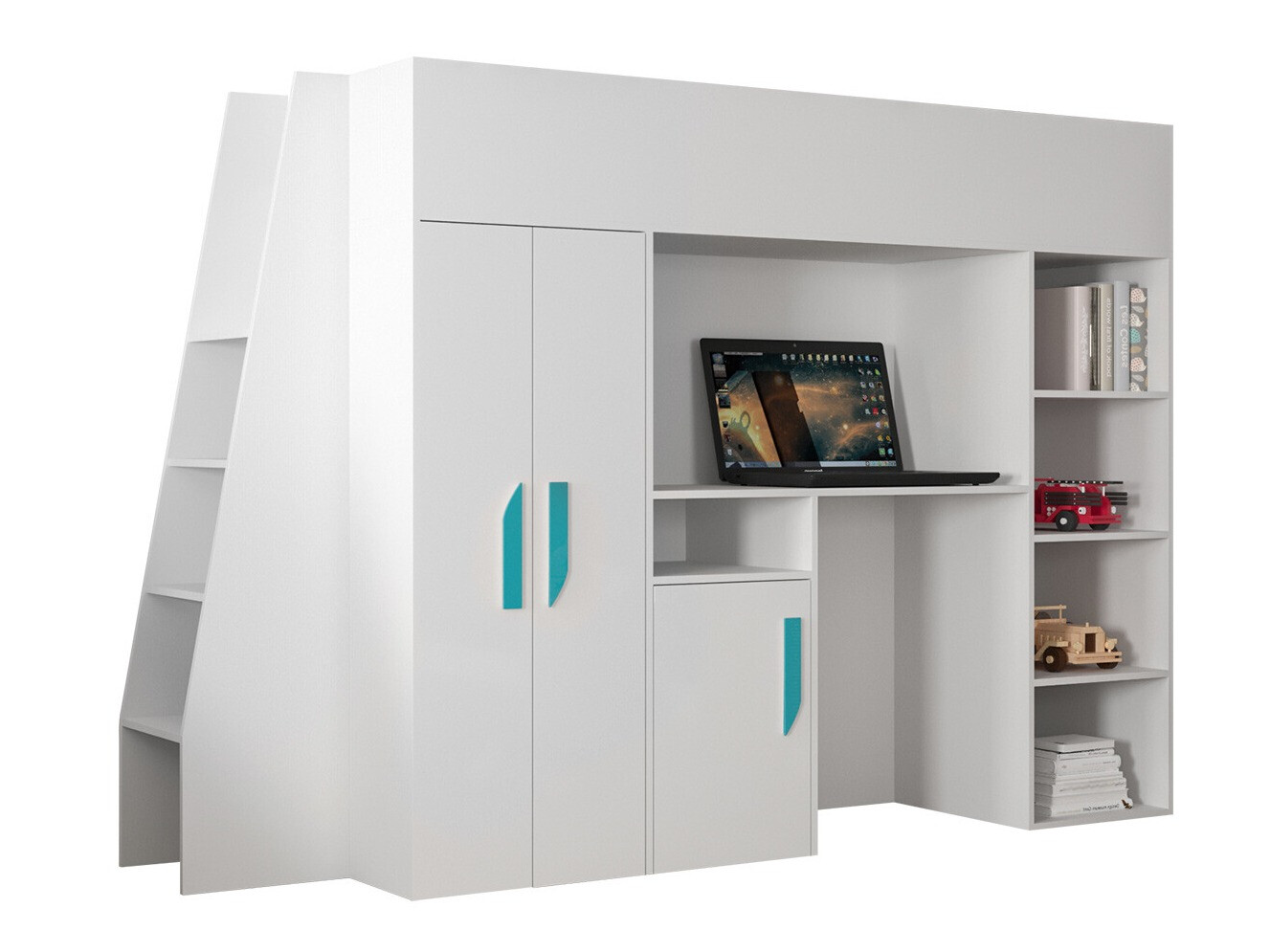 Litera Hartford 355 (Blanco + Blanco brillante + Turquesa)