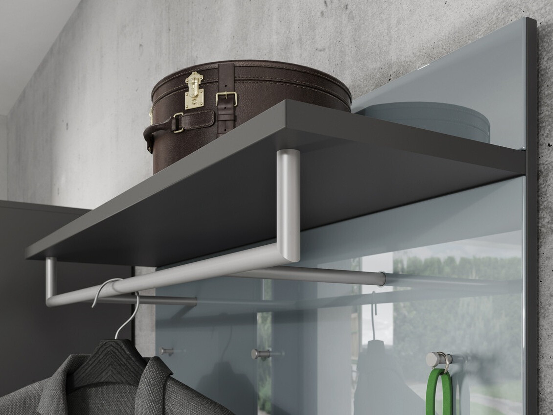 Perchero Fivsori 107 (Gris brillante + Grafito)