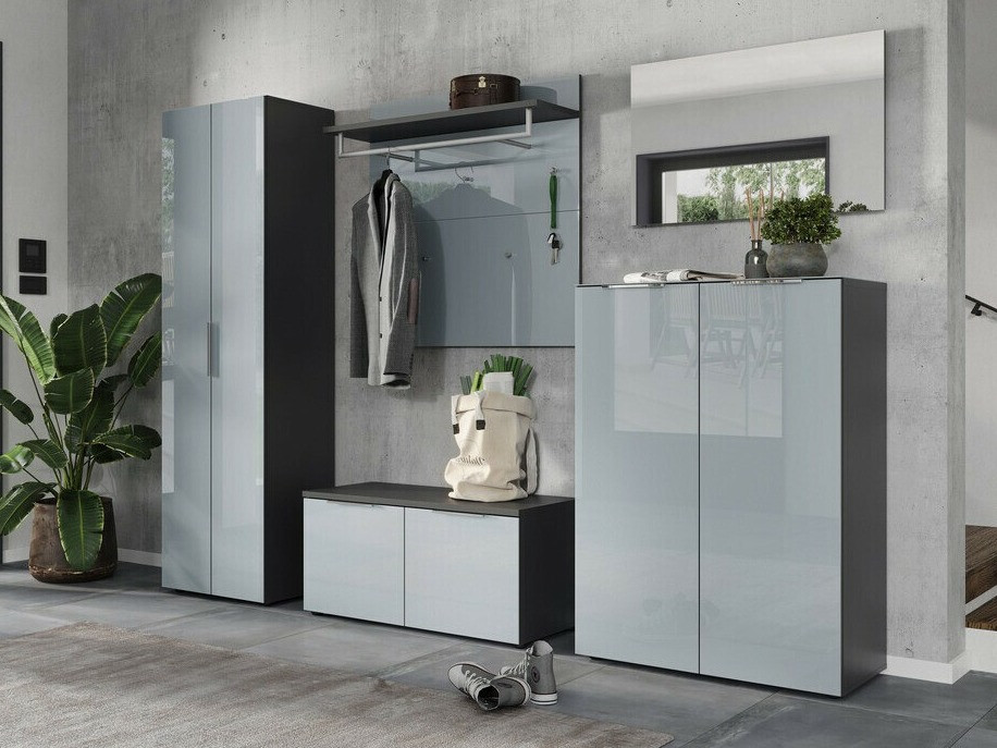 Perchero Fivsori 107 (Gris brillante + Grafito)