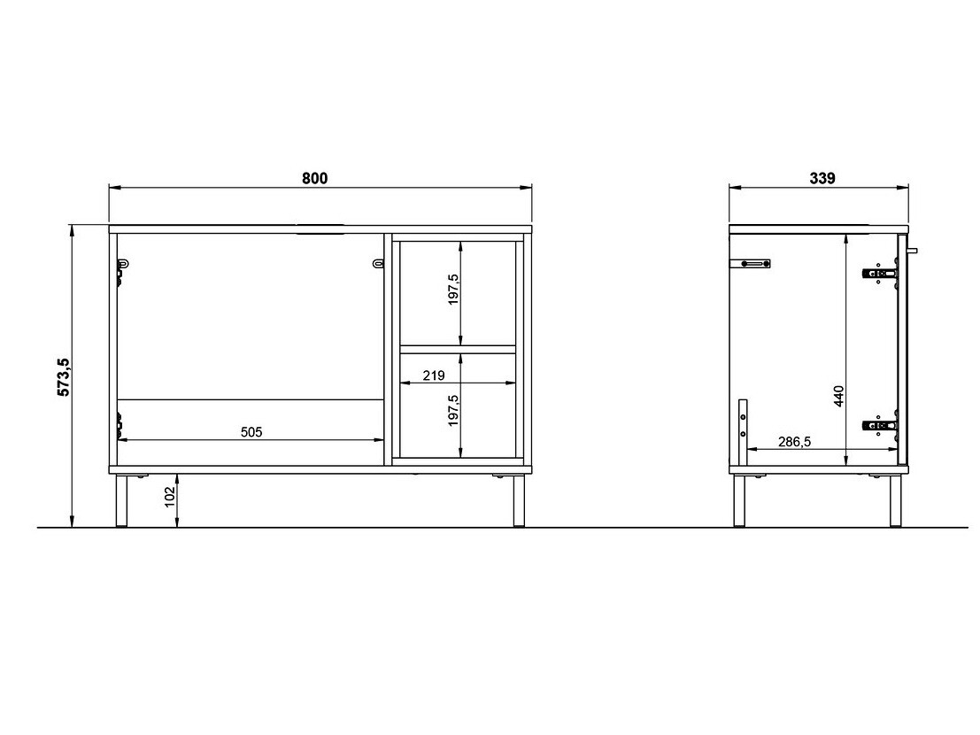 Armario de baño de pie para lavabo Sacramento BB100