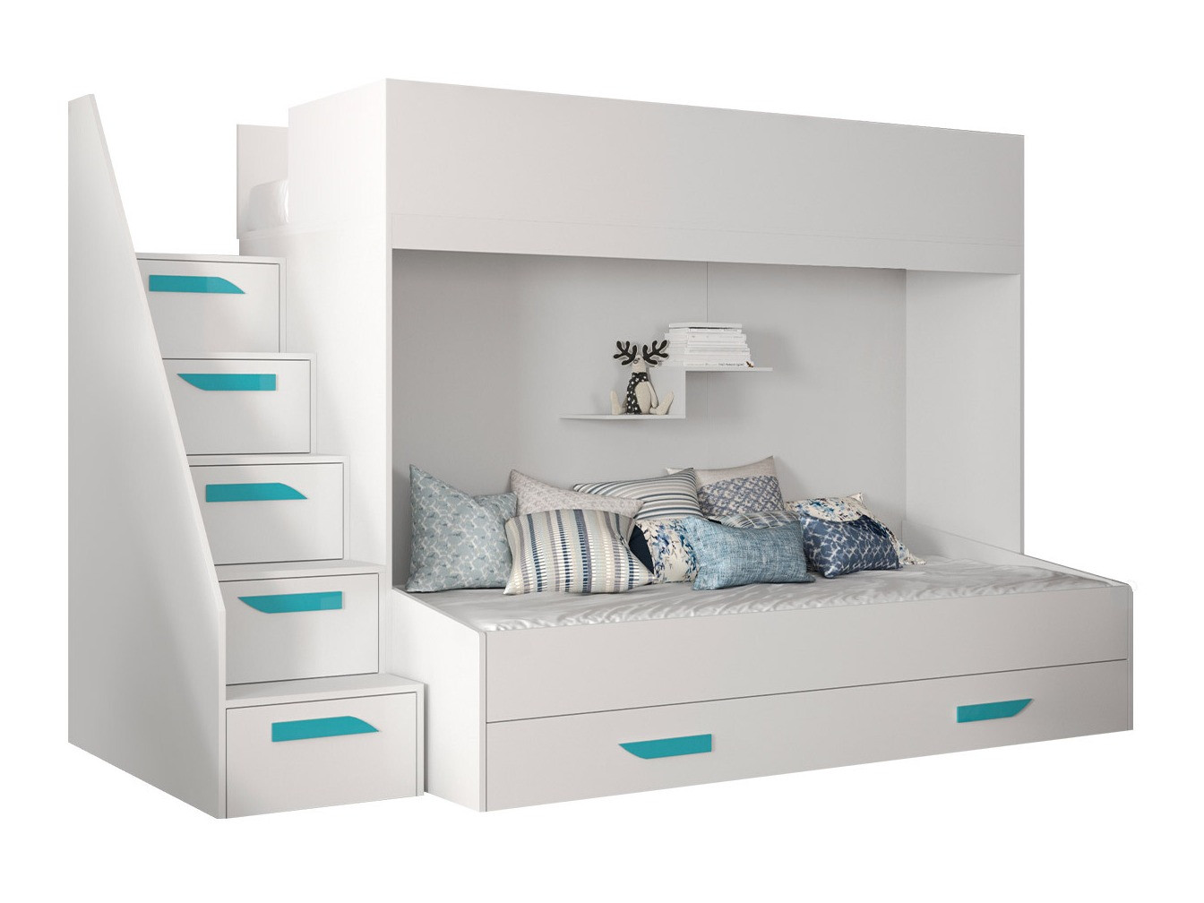 Litera Hartford 356 (Blanco + Blanco brillante + Turquesa)