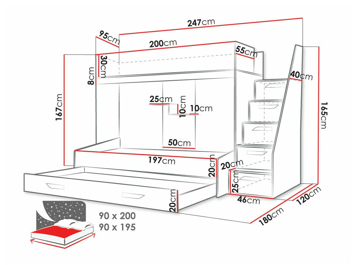 Litera Hartford 356 (Blanco + Rosa brillante + Blanco brillante)