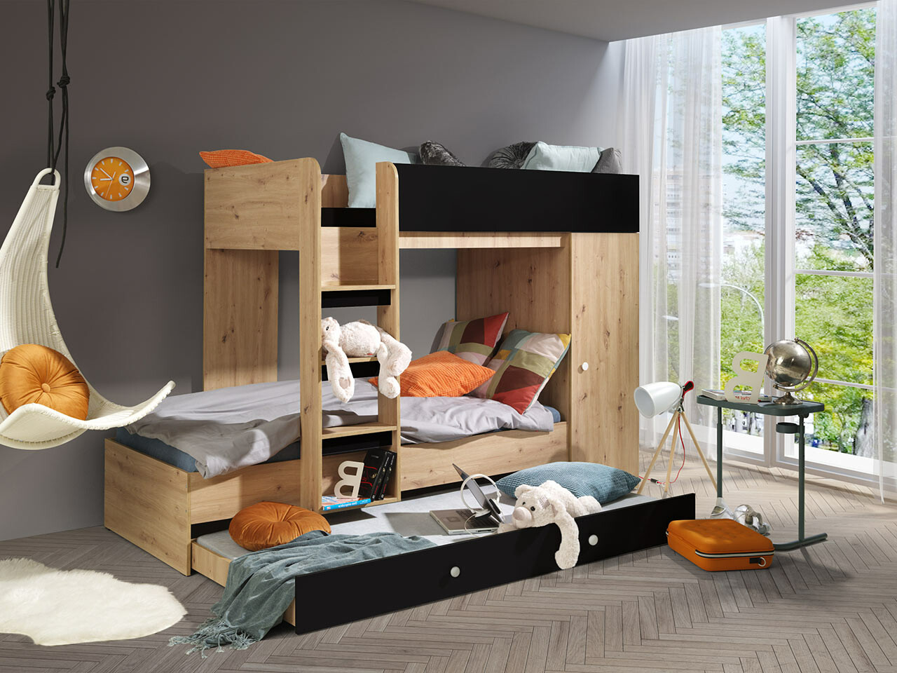 Litera Hartford 360 (Roble Artisan + Negro)