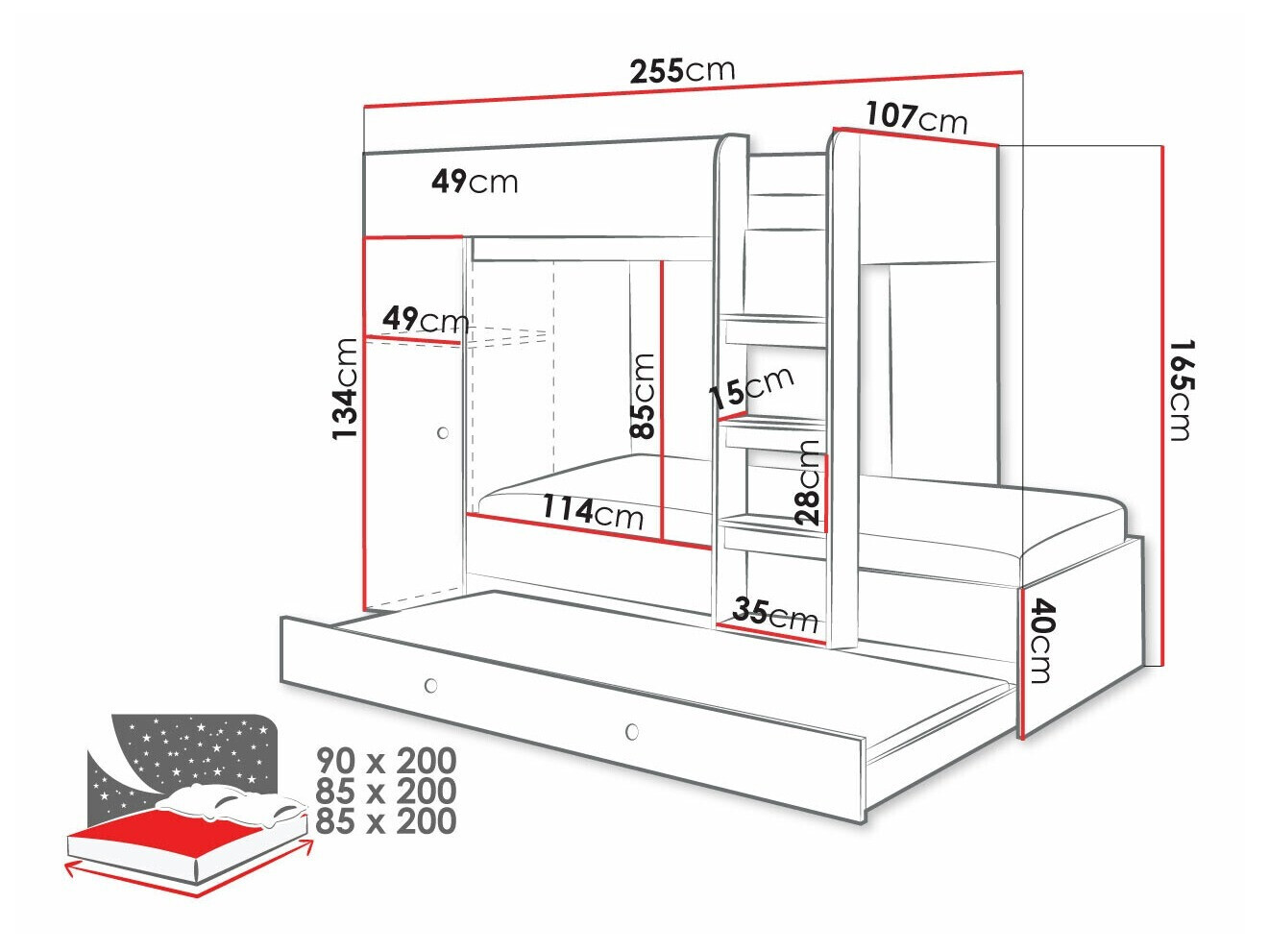 Litera Hartford 360 (Roble Artisan + Negro)