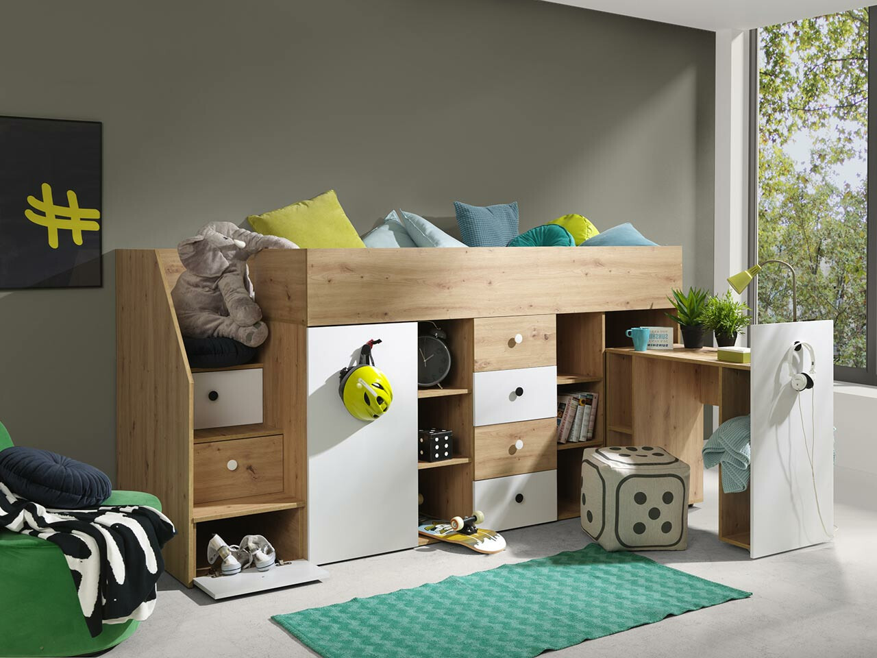 Litera Hartford 361 (Roble Artisan + Blanco)