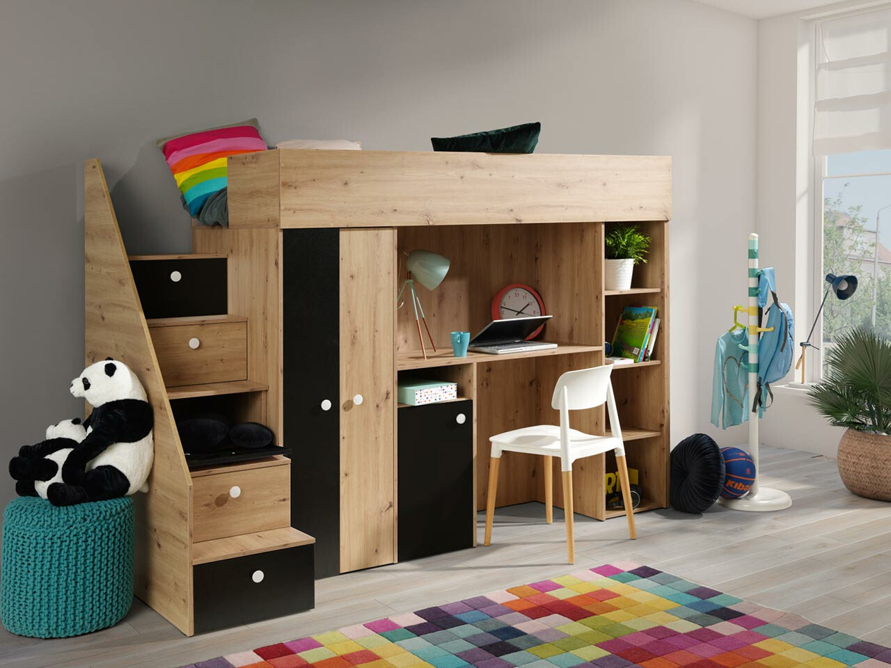 Litera Hartford 362 (Roble Artisan + Negro)