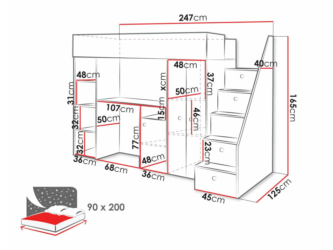 Litera Hartford 362 (Roble Artisan + Negro)