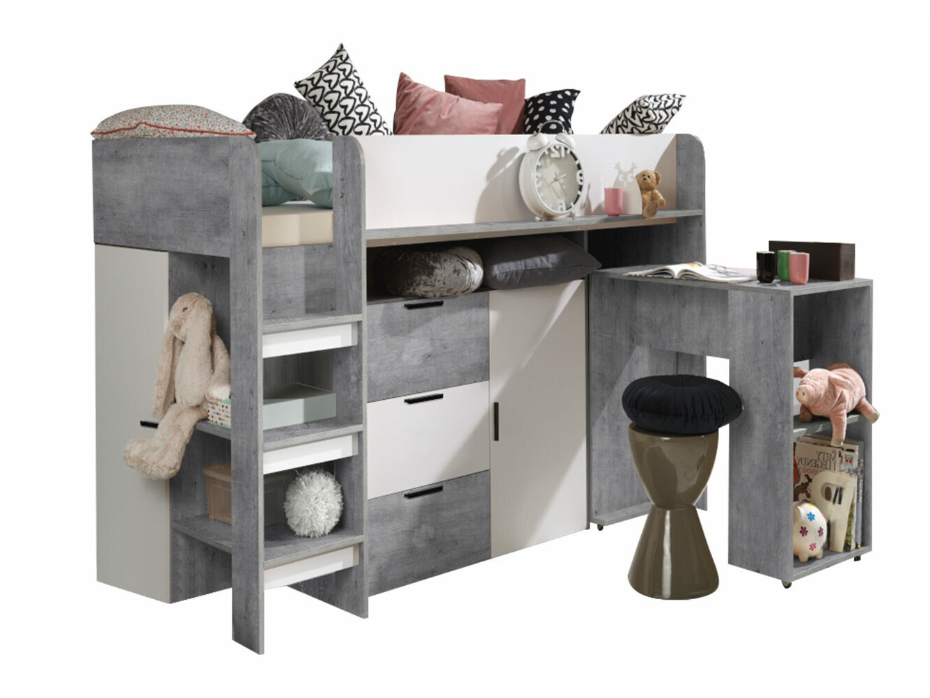 Litera Hartford 363 (Hormigón + Blanco)