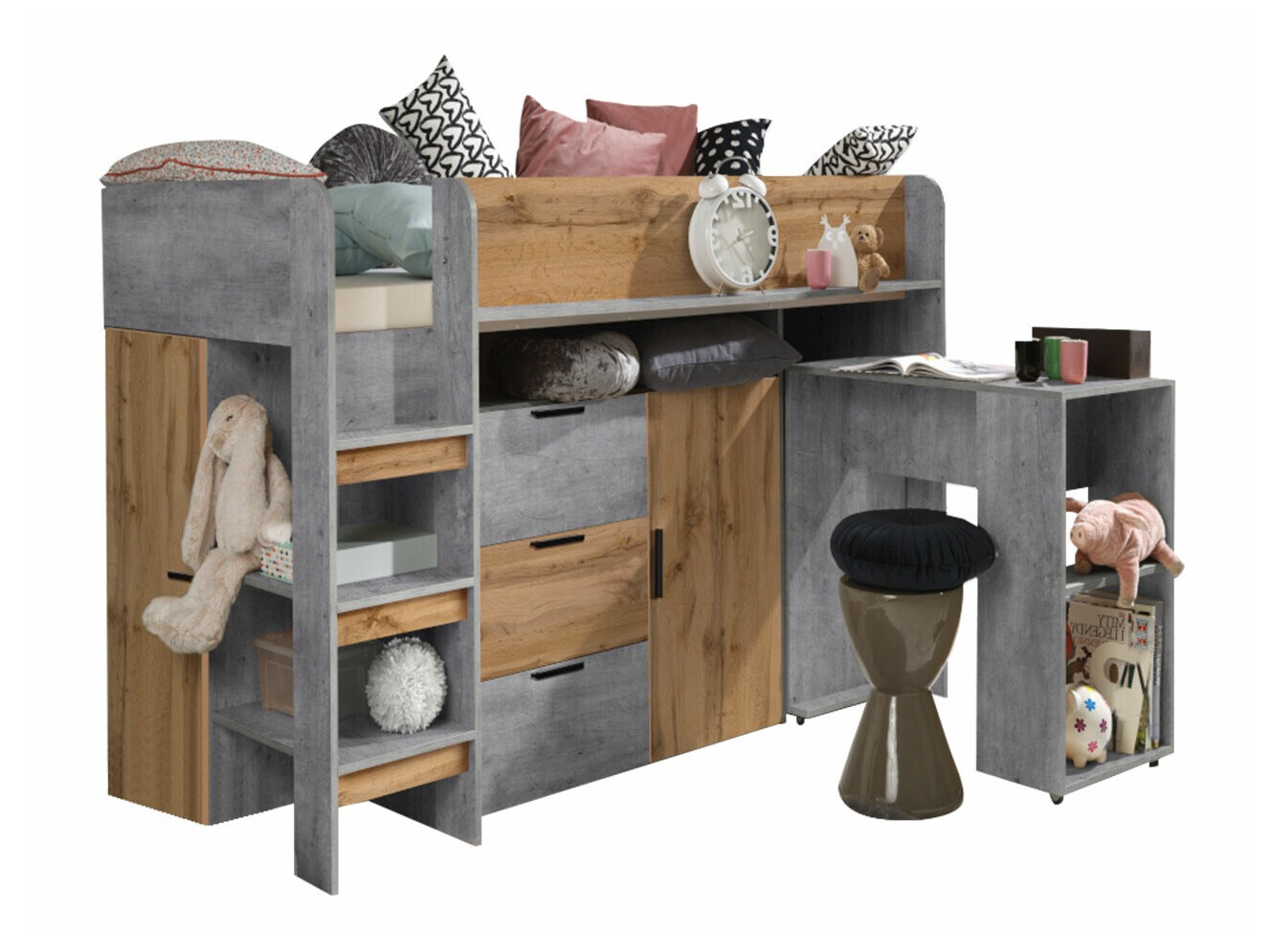 Litera Hartford 363 (Hormigón + Roble wotan)