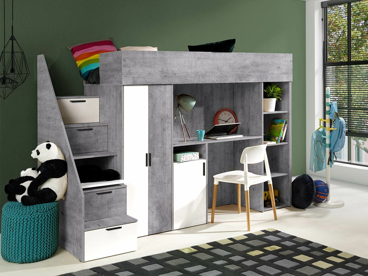 Litera Hartford 365 (Hormigón + Blanco)