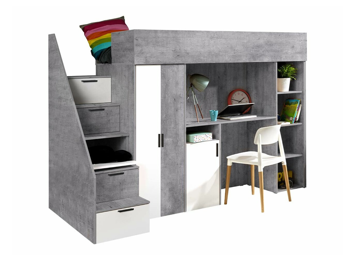 Litera Hartford 365 (Hormigón + Blanco)