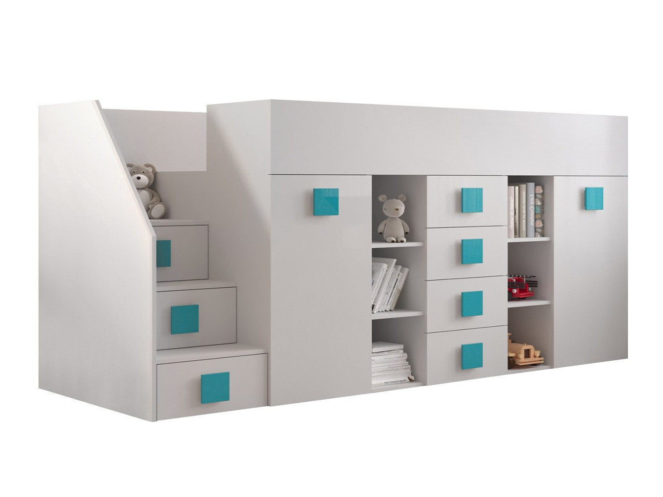 Litera Hartford 366 (Blanco + Blanco brillante + Turquesa)
