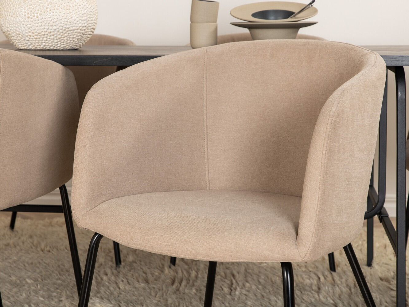 Conjunto de mesas y sillas para comedor Dallas 2794 (Beige + Negro)