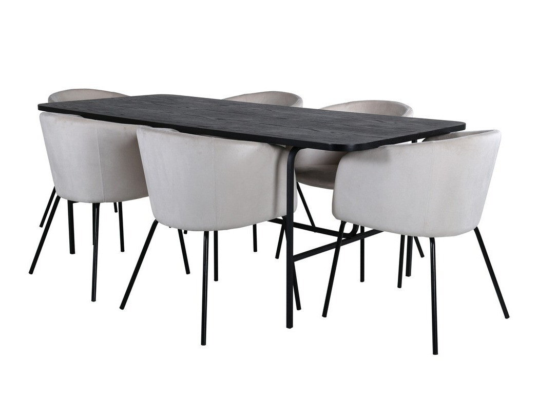 Conjunto de mesas y sillas para comedor Dallas 2794 (Crema + Negro)