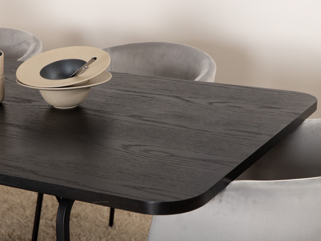 Conjunto de mesas y sillas para comedor Dallas 2794 (Gris + Negro)