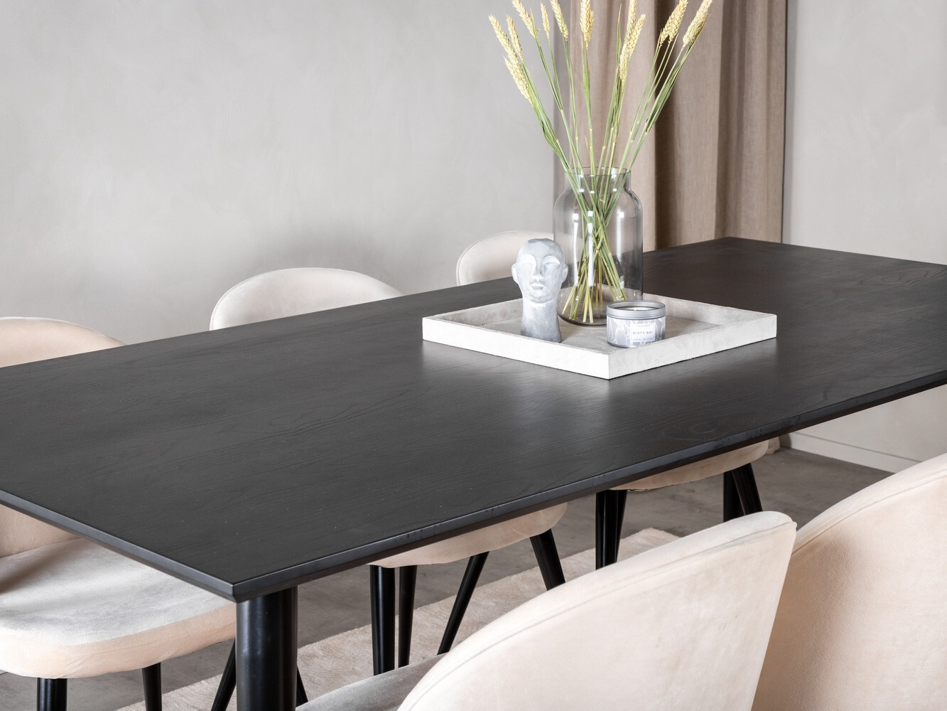 Conjunto de mesas y sillas para comedor Dallas 1335 (Beige + Negro)