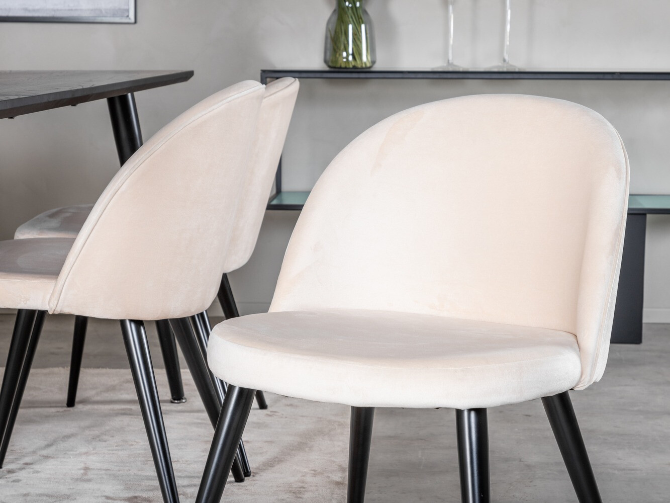 Conjunto de mesas y sillas para comedor Dallas 1335 (Beige + Negro)